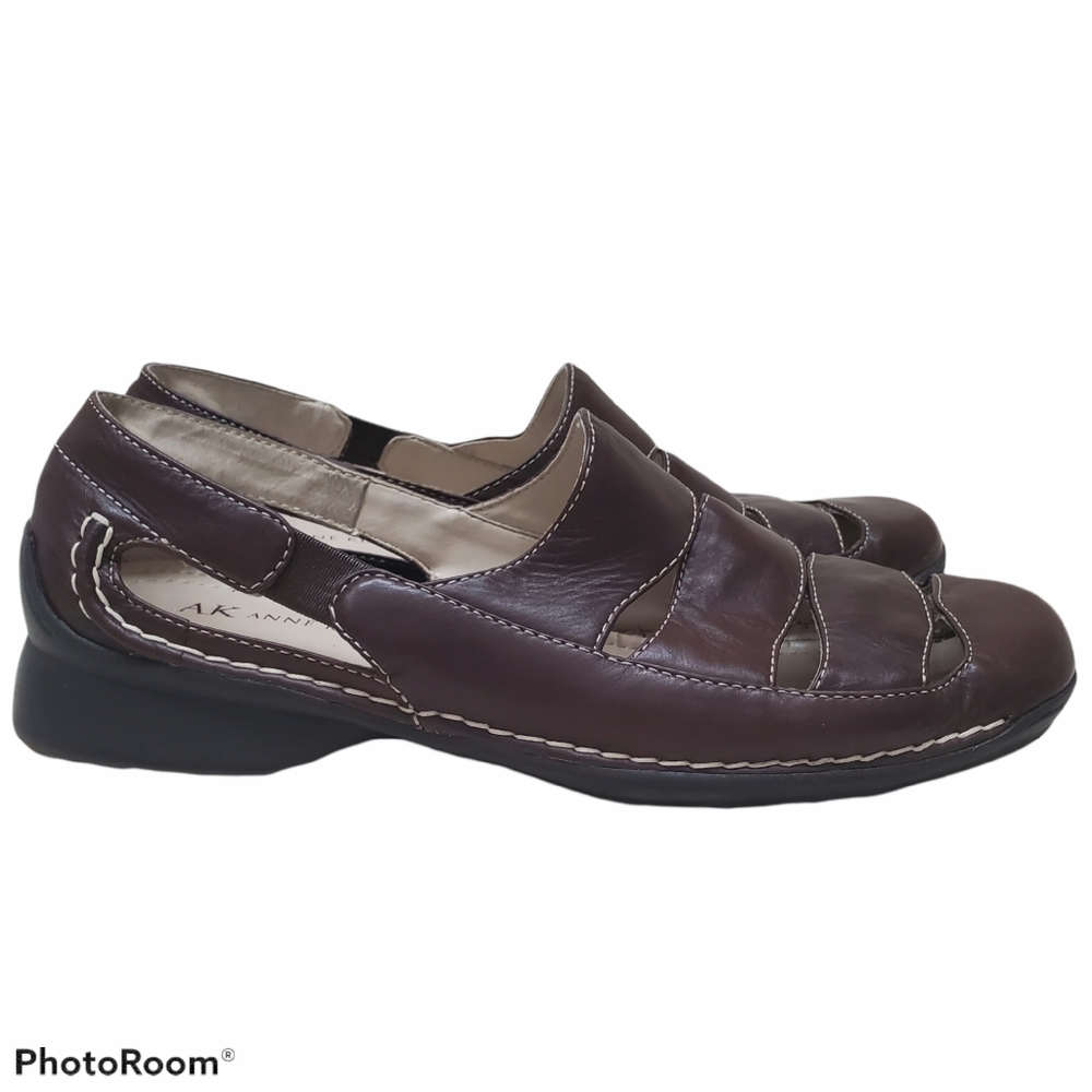 Anne Klein KKMarlo Size 8M Brown Leather Slip On - Picture 4 of 11